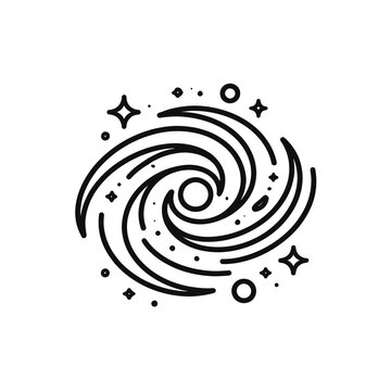 Stylized depiction of a swirling galaxy with stars, representing cosmic wonder and the vastness of space