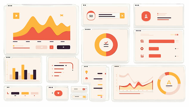 A modern, minimalist illustration depicting data analysis on multiple screens. Perfect for articles, websites, and presentations focused on business a