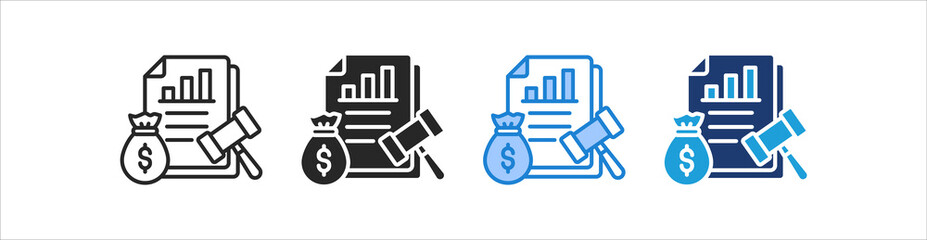 Obraz premium Financial Icon Set Multiple Style Vector Collection