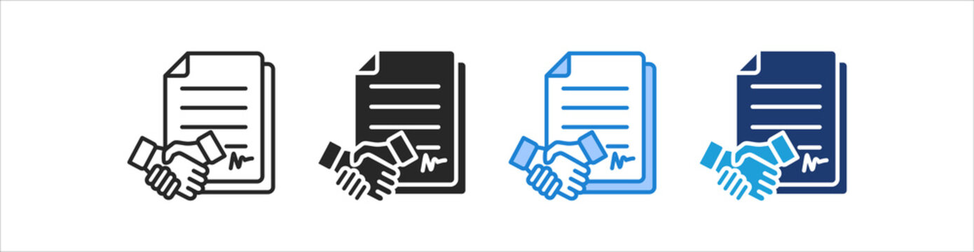 Agreement Icon Set Multiple Style Vector Collection