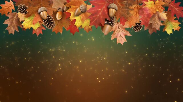 Autumn Leaves Scattered on Forest Ground in Warm Golden Light