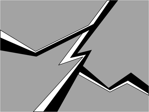 Abstract Cracked Surface with Sharp Fissures and Destruction Effect