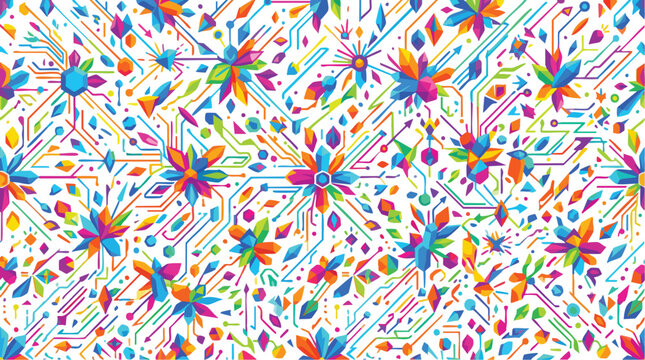 Vibrant multicolored abstract geometric pattern design.