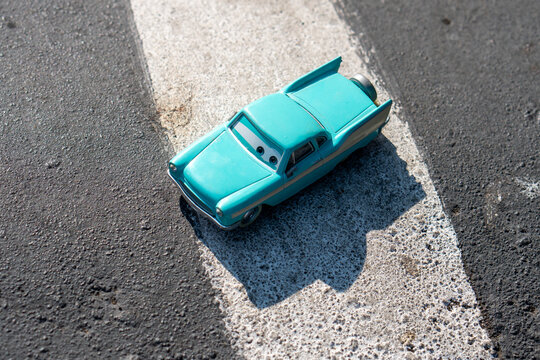 Temanggung, Indonesia, September 8, 2023 : Disney Pixar Cars diecast car Derek "Decals" Dobbs, a painter in Radiator Springs and a close friend of Ramone.