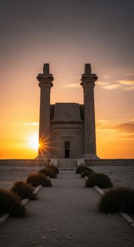 Tomb of Cyrus the Great at Sunset, Pasargadae, Iran.