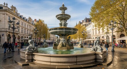 Fototapeta premium The Place Stanislas Fountain in Nancy, France.