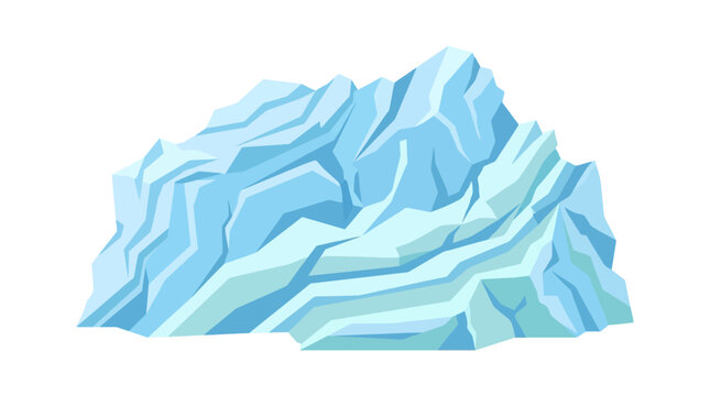 Illustration of a blue iceberg.