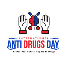 Fototapeta premium Anti Drug day vector illustration. 