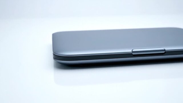 Sleek external solid state drive SSD on a clean white surface, modern technology
