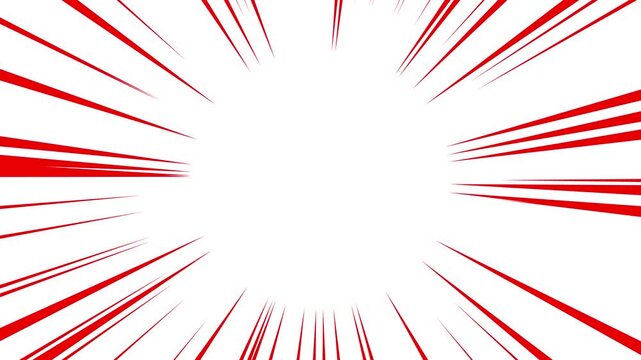 Abstract Anime Motion Lines Background with Fast Velocity Effect. Classic Manga Style Speed Lines Overlay for Action Scenes. Radial Speed Lines Animation in Japanese Comic Book Style.
