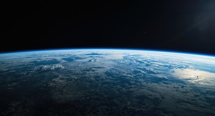 Fototapeta premium Earth and its atmospheric envelope framed by deep space