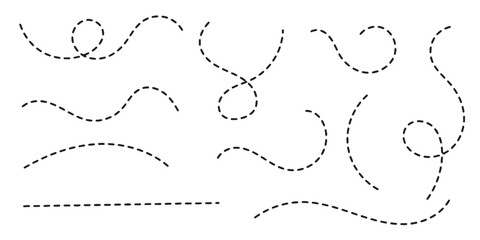 Spiral dotted line hand drawn. Vector illustration.