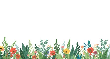 Fototapeta na wymiar Community Participation in Earth Day Clean Up with Floral and Green Plant Background for Promotional Purposes