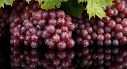 Fototapeta premium A vibrant bunch of grapes reflecting a plentiful juicy harvest