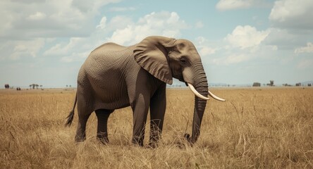 Fototapeta premium Elephant metaphor emphasizing ignored challenges in strategic planning sessions