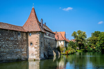 Obraz premium Medieval city wall of the historic town Weissenburg