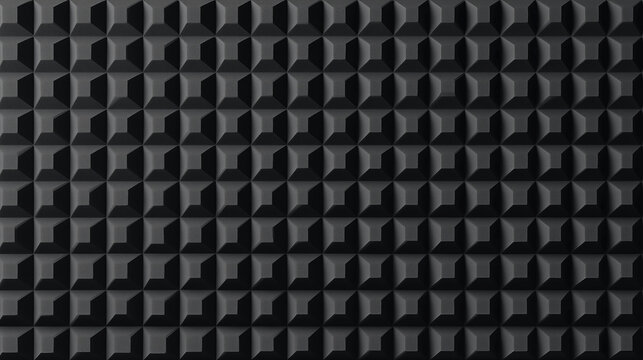 Dark geometric 3d pattern background with repeating abstract cube shapes modern minimal texture design