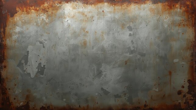Close-up Of Weathered Rusted Metal Surface With Peeling Paint And Texture Details