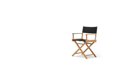 Naklejka premium Empty directors chair isolated on a white minimalist background