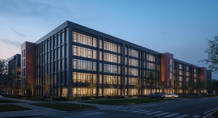 Obraz premium Corporate campus designed for digital industry innovation