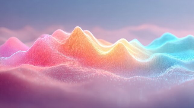 Smooth pastel frequency waves representing calm audio signal background