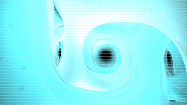 Abstract, turquoise vortex design with a central black hole, dotted with soft highlights