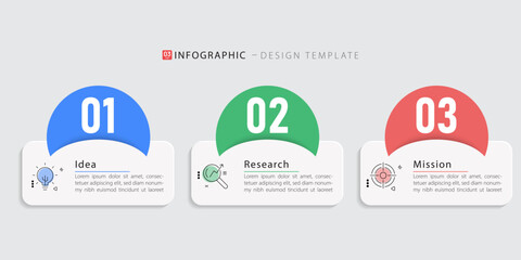 Business infographic template. 3 Step timeline journey. Process diagram, 3 options on white background, Infograph elements vector illustration.