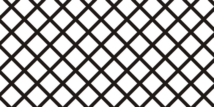 Geometric seamless pattern with intersecting lines, grids, cells. Criss-cross background in traditional tile style. For printing on fabric, paper, wrapping, scrapbooking, banners Vector illustration