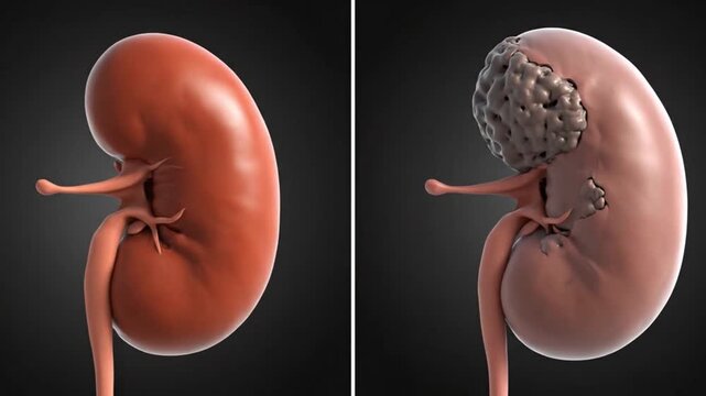 Advanced Visualization of Renal Pathology and Disease Progression Showing Tissue Damage for Healthcare Marketing