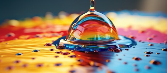 Fototapeta premium Experience a kaleidoscope of color in a single, mesmerizing drop of liquid art.