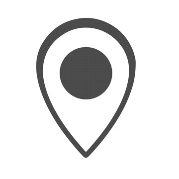 Outline Location Pin Icon, Minimal Map Marker Symbol, GPS Navigation Pointer Sign, Simple Location Indicator Icon PNG Transparent Background