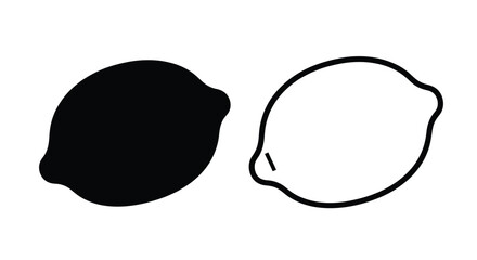 Two lemons one filled and one outlined a striking silhouette © Abir