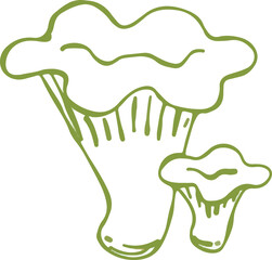 set of whimsical hand drawn mushroom, fungi clipart collection © naekora