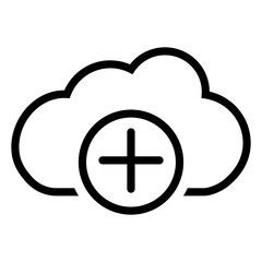 Obraz premium Cloud service vector icon. Cloud storage Illustration sign. Database symbol. Cloud drive logo.