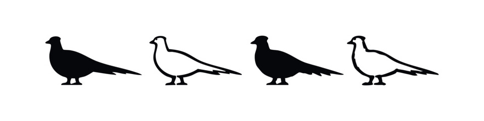 Obraz premium Elegant Pigeon and Dove Vector Silhouettes Collection for Graphic Design