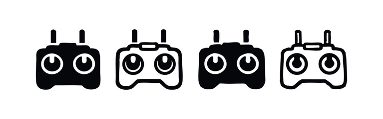 Hand Drawn Drone Remote Control Icon Set with Eyes © liubomir118809