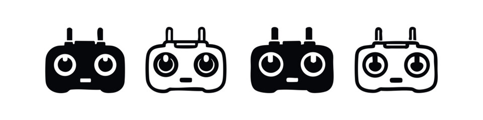 Hand Drawn Drone RC Controller with Square Button Icon Set © liubomir118809