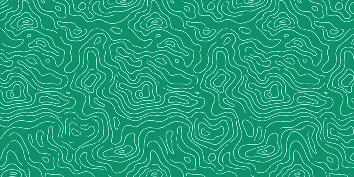 Green topographic contour lines abstract seamless pattern