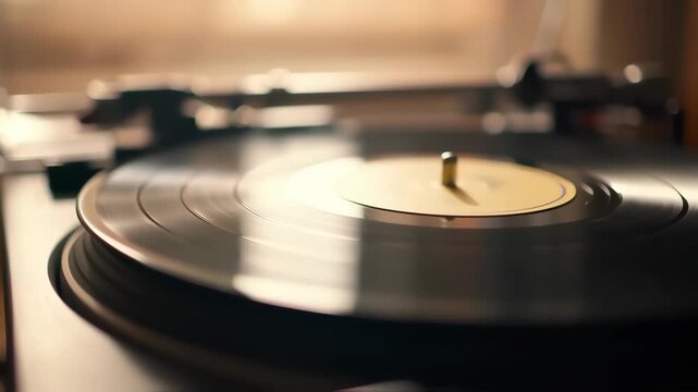old vinyl record spinning