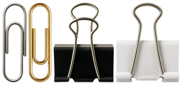 PNG Colorful paper clips and binders on transparent background