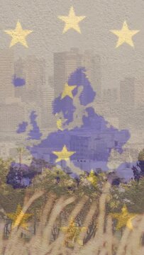 Vertical video: Overlay fading in, blue map growing while yellow stars pulsing highlighting region