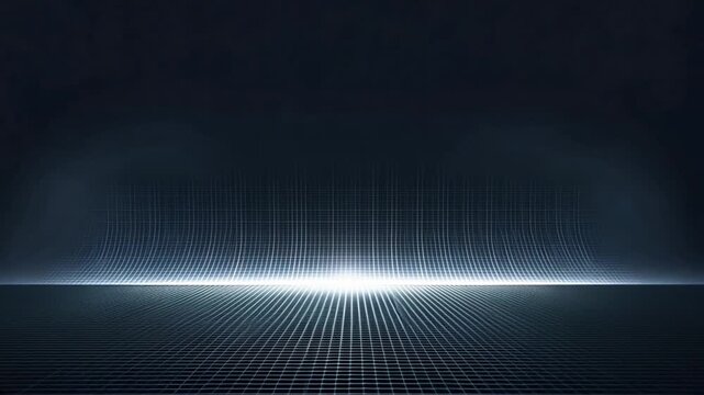 Futuristic Abstract Grid Landscape with Soft Light and Depth Effect