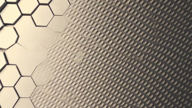 Textured Hexagonal Pattern on Metallic Surface with Shadow Play