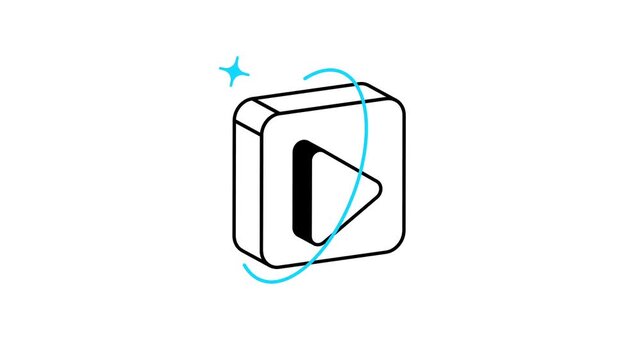 Play button animated icon video