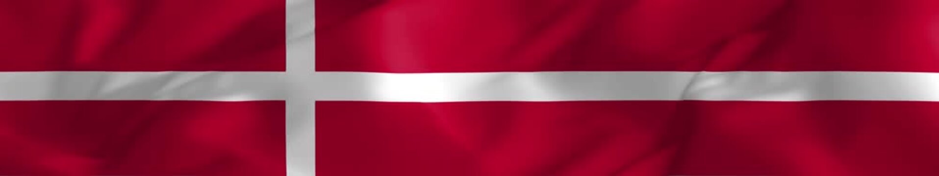 Danish Flag Seamless Loop Background | Widescreen | Panorama