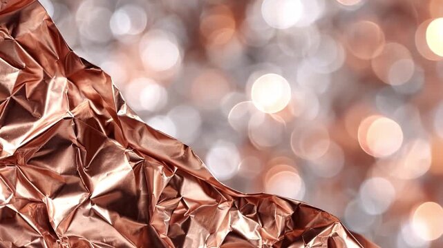 Metallic Crumpled Foil with Blur Background for Modern Decor Effects
