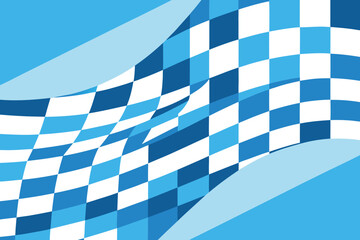 Abstract background featuring a waving blue and white checkered flag high quality professional