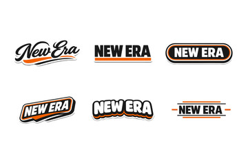 New era modern typography sticker design