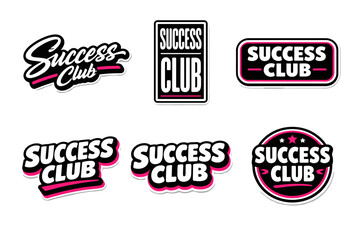 Fototapeta premium Success club typography sticker design