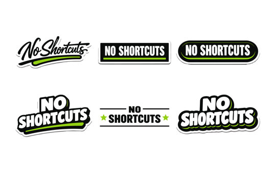 No shortcuts bold motivational typography sticker